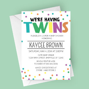 Levendige typografie We hebben een tweeling-Baby s Kaart