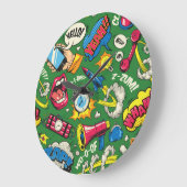 Levendige Urban Retro Pop Art Grote Klok (Hoek)