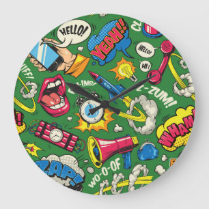 Levendige Urban Retro Pop Art Grote Klok
