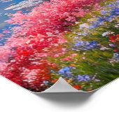 Levendige vallei met een rustige rivier poster (Hoek)