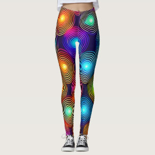 Levendige veelkleurige Abstracte spiraalkunst Leggings