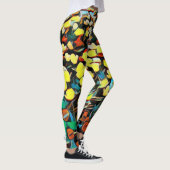 Levendige, veelkleurige Florale Leggings (dromen) (Rechts)