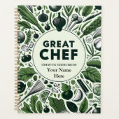 Levendige Veggie Great Chef Typografie Design Planner (Voorkant)