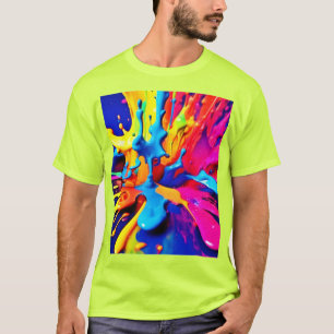 Levendige verf Splash Art in gedurfde kleuren T-shirt