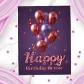 Levendige verjaardagsballonnen met Confetti op Paa Briefkaart