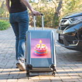 Levendige verjaardagstaart met kaars sticker (Koffer Insitu)