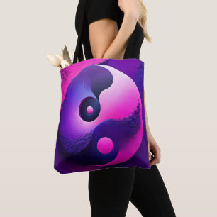 Levendige Verlichting Kleurrijke Yin Yang Symbolie Draagtas