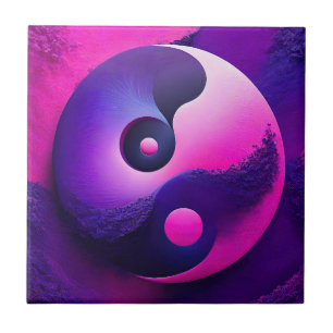 Levendige Verlichting Kleurrijke Yin Yang Symbolie Tegeltje
