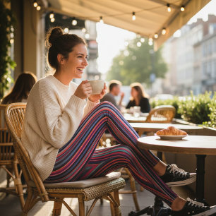 Levendige verticale strepen in meerdere kleuren leggings