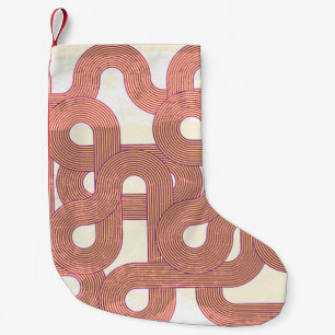 Levendige Vintage: Abstracte kleurrijke lijnen Kleine Kerstsok