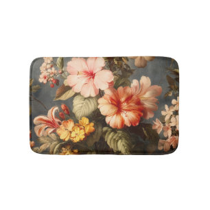 Levendige Vintage Bloemstuk Badmat