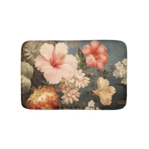 Levendige Vintage Bloemstuk Badmat