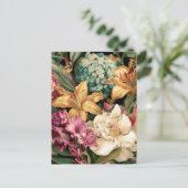 Levendige Vintage Bloemstuk Briefkaart (Staand voorkant)