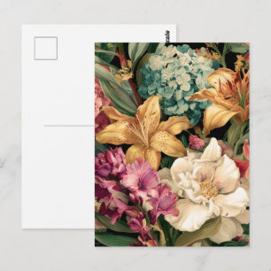 Levendige Vintage Bloemstuk Briefkaart