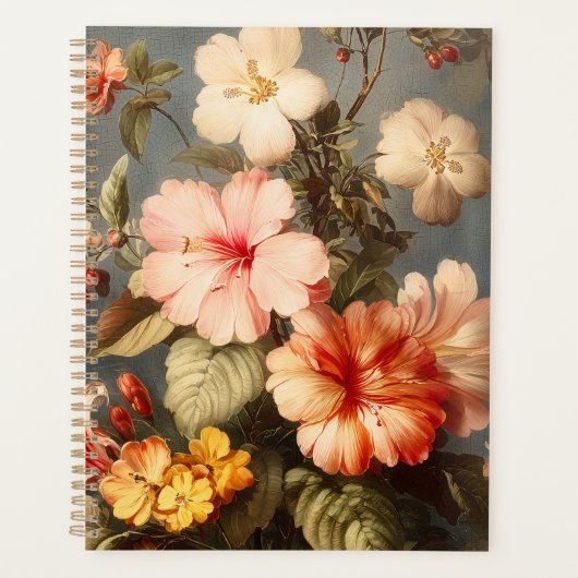 Levendige Vintage Bloemstuk Planner (Voorkant)