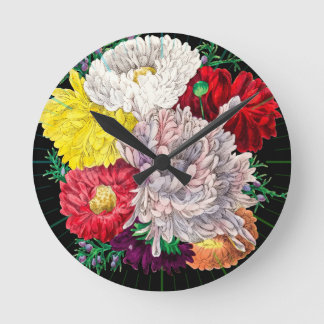 Levendige Vintage Botanische Wilde Bloemen Boeket Ronde Klok