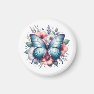 Levendige Vlinder Bloemenboeket Kunst-96283 Magneet