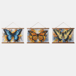 Levendige Vlinder Trio Wand Kunst Hangend Wandkleed