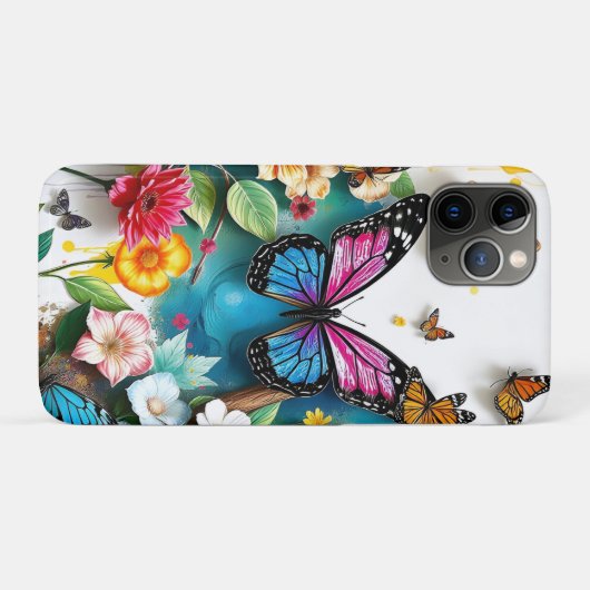 Levendige vlindertuin | Geïnspireerd voorjaarsontw Case-Mate iPhone Case (Achterkant (horizontaal))