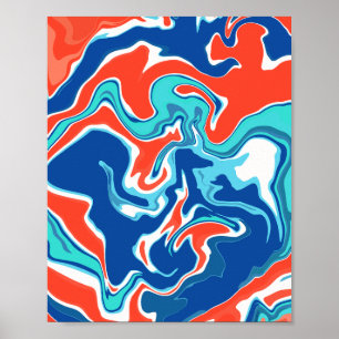 Levendige vloeiende Abstracte kunst Poster