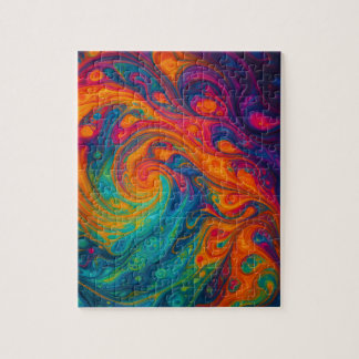 Levendige vloeiende kunst legpuzzel