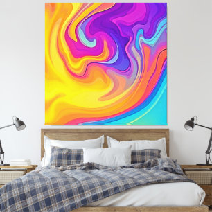 Levendige vloeistofkunststroom canvas afdruk