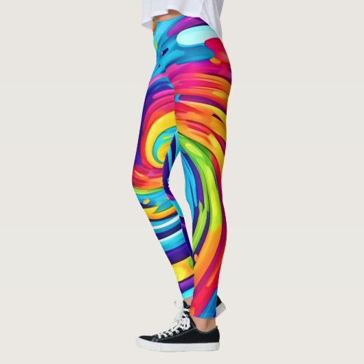 Levendige vortex in artistieke wervelwind leggings (Links)