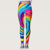 Levendige vortex in artistieke wervelwind leggings (Voorkant)