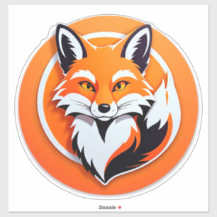 Levendige Vossen Kop Sticker