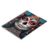 Levendige vrouw: Dag van de dode suiker schedel ma Notitieboek (Linkerzijde)