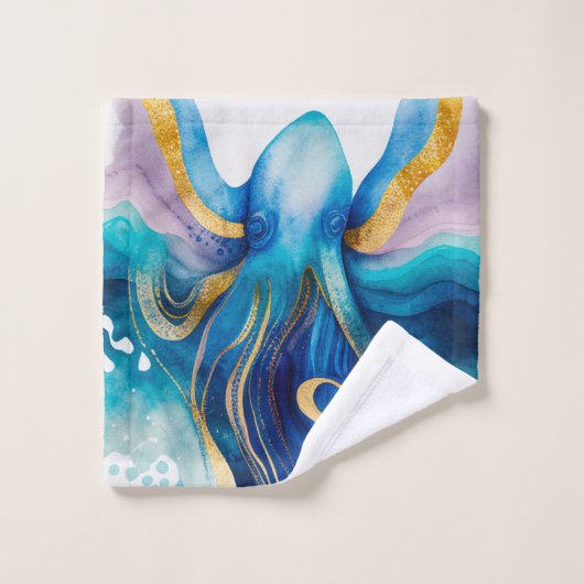 Levendige waterkleur Octopus Wasdoek Washandje (Wasdoekje)