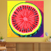 Levendige Watermeloen Pop Art Canvas Afdruk (Insitu (Woonkamer))