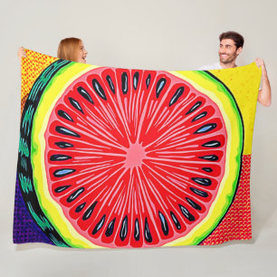 Levendige Watermeloen Pop Art Fleece Deken