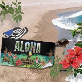 Levendige Waterverf Aloha Tropical Paradise Strandlaken