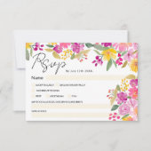 Levendige Waterverf Bloemen Script Wedding QR RSVP Kaart (Voorkant)