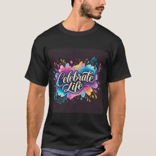 Levendige Waterverf Celebration Design Mannen Tshi T-shirt