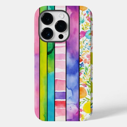 Levendige Waterverf Digitale Papers voor Case-Mate iPhone Case (Achterkant)