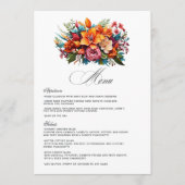 Levendige Waterverf Floral Fiesta bruiloft Menu (Voorkant)