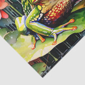 Levendige Waterverf Frog Tissuepapier (Detail)
