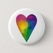 Levendige Waterverf Hart "Liefde" Ronde Button 5,7 Cm (Voorkant)