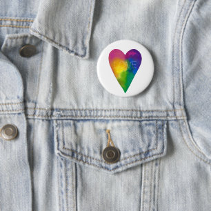 Levendige Waterverf Hart "Liefde" Ronde Button 5,7 Cm