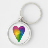 Levendige Waterverf Hart "Liefde" Sleutelhanger (Voorkant)