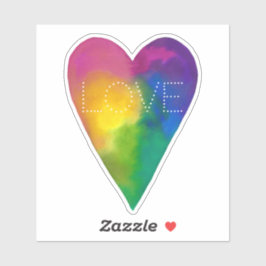 Levendige Waterverf Hart "Liefde" Sticker