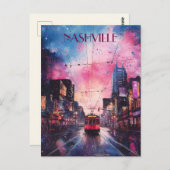 Levendige Waterverf in het centrum van Nashville Briefkaart (Voorkant / Achterkant)
