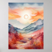 Levendige Waterverf Landschap Fine Art Poster Prin (Voorkant)