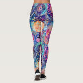 Levendige Waterverf Mandala Leggings (Achterkant)