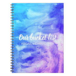 Levendige Waterverf Onze Bucket List Couple Keepsl Notitieboek