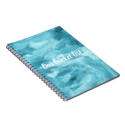 Levendige Waterverf Onze Bucket List Couple Keepsl Notitieboek (Rechterzijde)