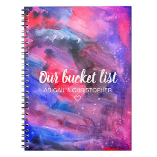 Levendige Waterverf Onze Bucket List Couple Keepsl Notitieboek