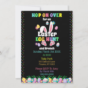 Levendige Waterverf Paaseierjacht en brunch Kaart